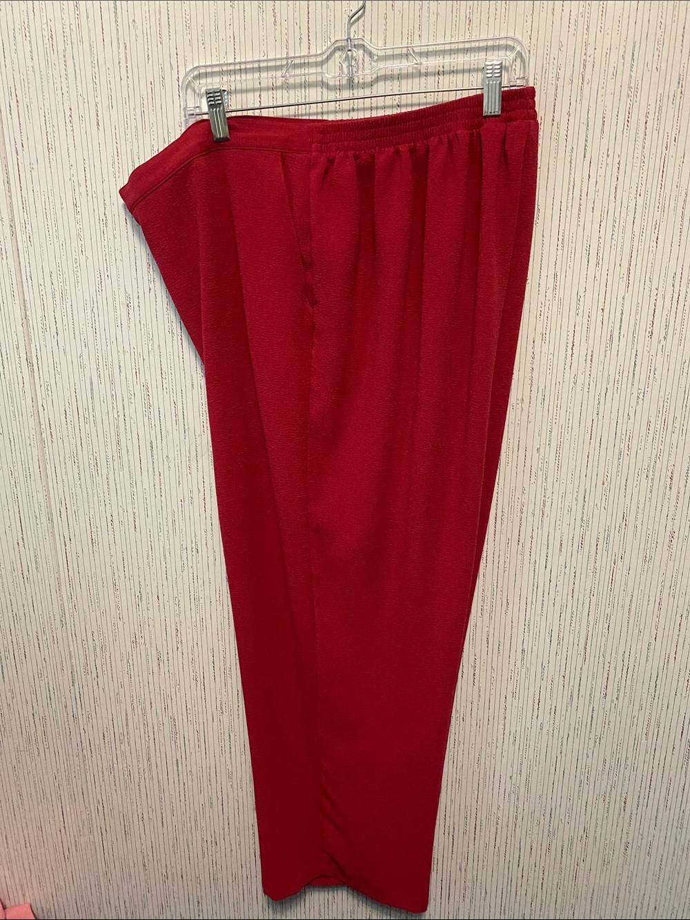 Alfred Dunner Red Women's Pull-On Dress Trousers Size 18 Elastic Back Waist
